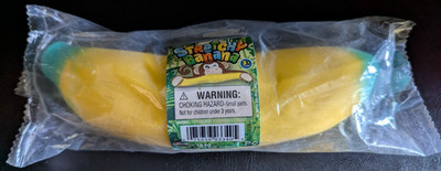 JA-RU Stretchy Banana Sensory Toy-Stretch It, Squeeze It, Bend It-New Sealed