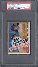 1981 Topps Baseball Cello Pack LA Dodgers Fernando Valenzuela RC TOP PSA 9 MINT