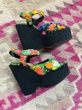 Vintage Floral Platform Heels