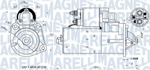 STARTER 063721398010 FOR VOLVO C70/II/Convertible S40 V50 B5254T7 2.5L 5cyl - Picture 2 of 8