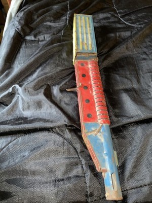 Vintage Wind-Up Tin Louis Marx Machine Gun Tin Toy , USA~  Damaged Barrel