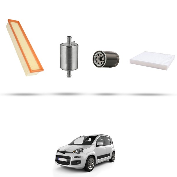 Hoffcar Wartungsset - 4 Filter FüR Fiat Panda III 1.2 LPG 51 Kw Ab 2012-image