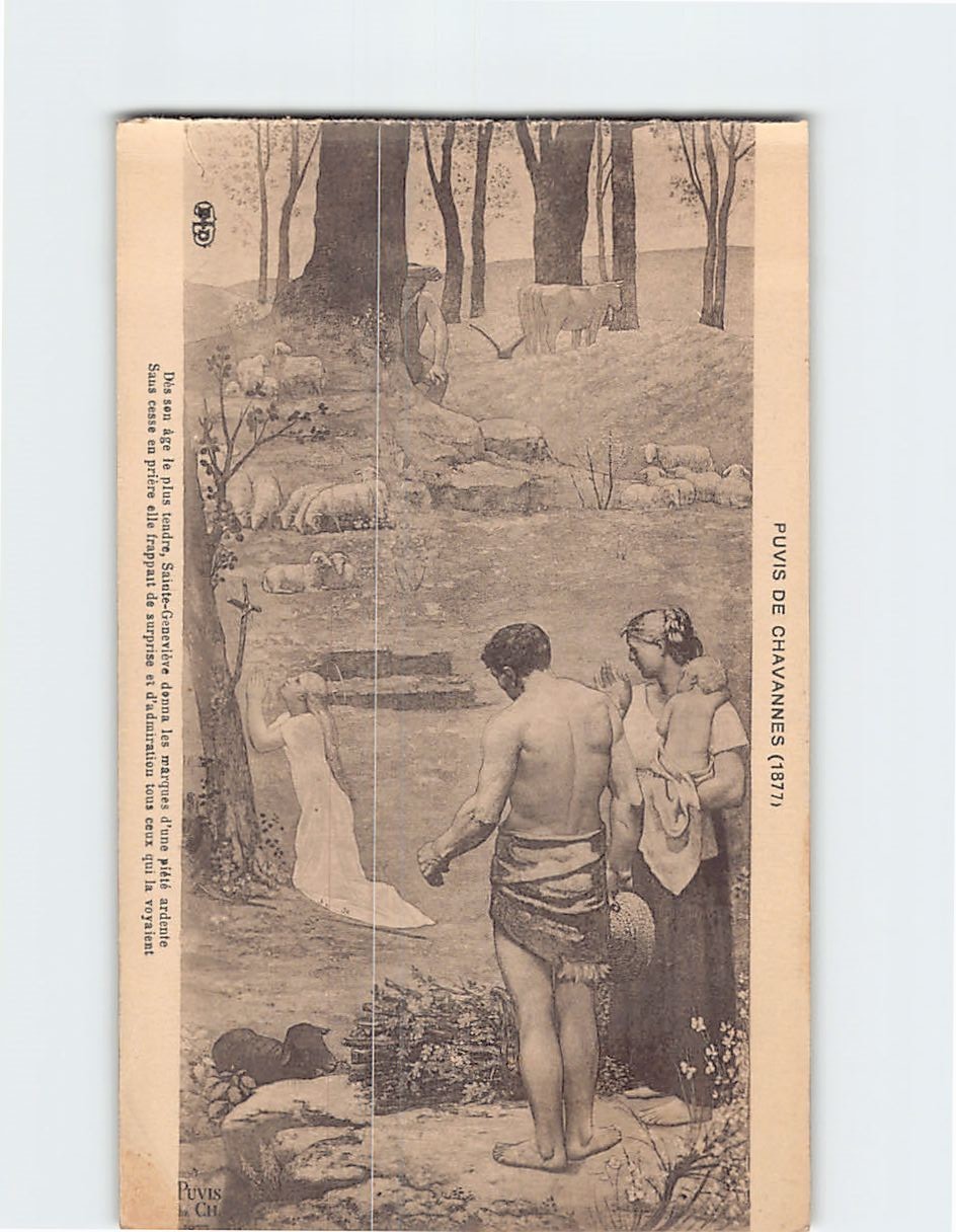 Postcard Sainte Genevieve donna les marques d une piete By Puvis De Chavannes