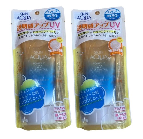 Sunscreen SPF 50+ PA ++++ Skin AQUA Tone Up UV Essence Latte Beige 80g Set of 2 - Picture 1 of 5