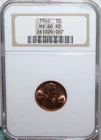 1940 Lincoln cent NGC MS66 RD