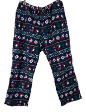 Hanna Andersson Women  s XL Gnome Sweet Gnome Holiday Flannel Pajamas Pants Navy