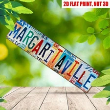Vintage Metal Tin Sign Retro Margaritaville Signs Stylish Wall Art Plaque 16×4in