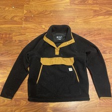 Carhartt Women's Black Fleece Pullover Outerwear Chic Relaxed Fit Medium Sherpa