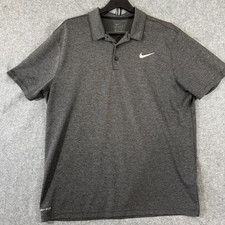 Nike Golf Polo Shirt Mens XL Gray Heathered Short Sleeve Performance Dri-Fit