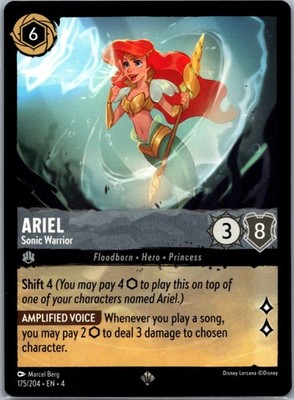 Ariel - Sonic Warrior, Ursula's Return, 175/204, Super Rare, NM