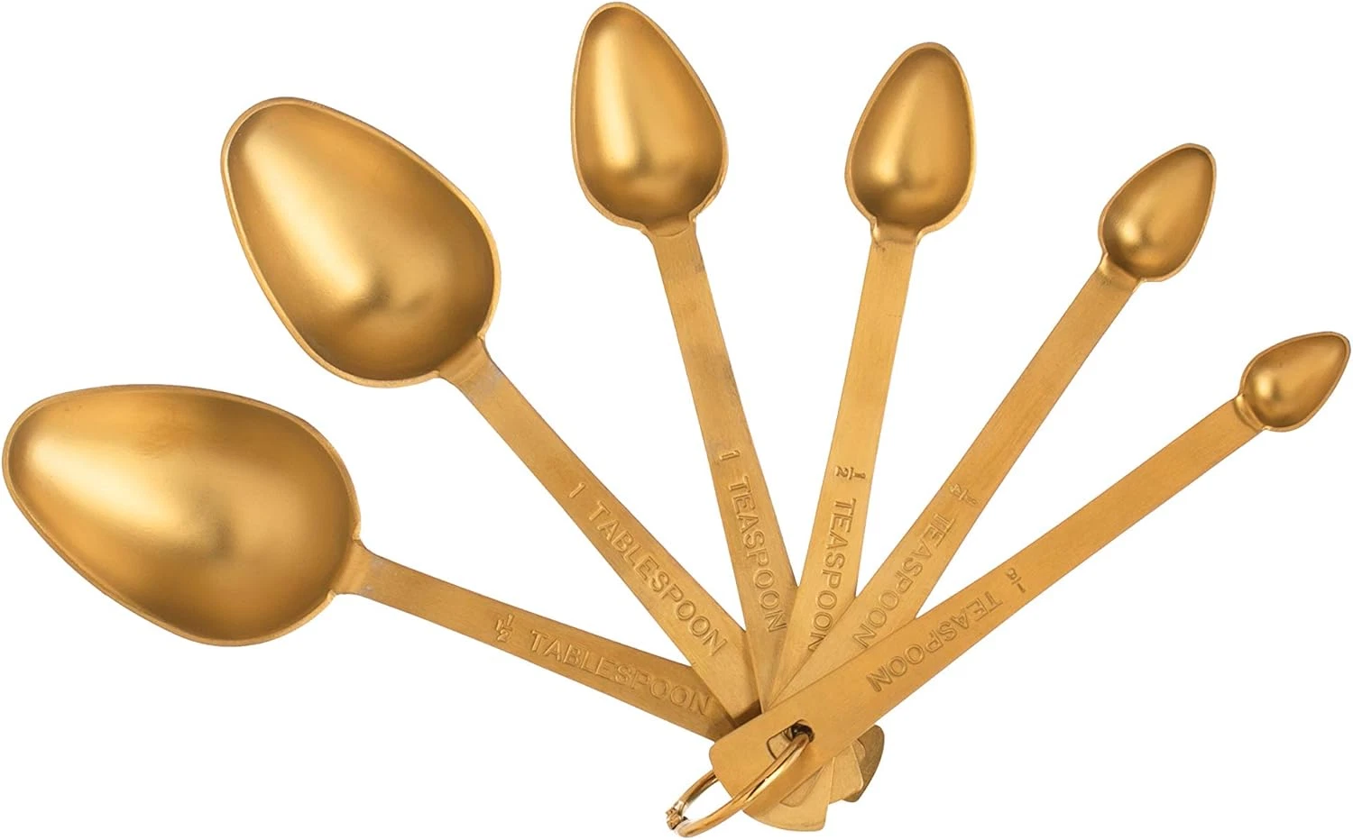 Gold Stainless Steel Measuring Spoons (Set of 6)