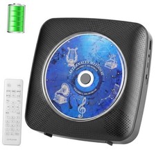Portable CD Player Bluetooth CD Players for Home Rechargeable Desktop Black