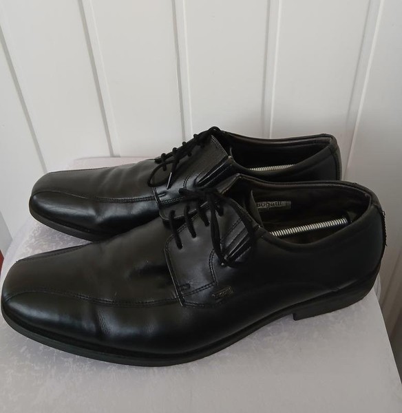 Men Bugatti Heels Black Leather 44 #6AXE