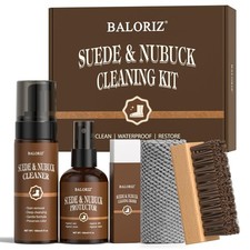 Suede Nubuck Care Kit: Cleaner, Protector, Brush, Eraser Cloth Set