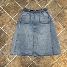 Vintage Levi's Orange Tab Denim Wrap Skirt small Midi High Waist Y2K 90s Look