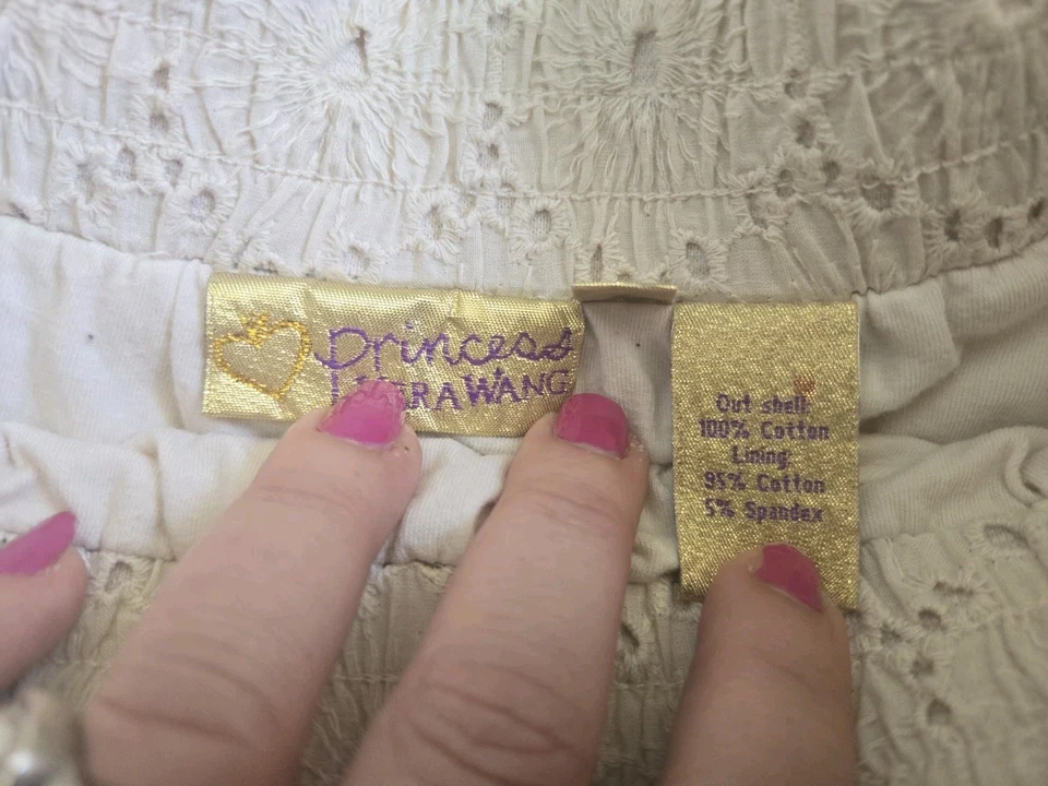 Pantalones Cortos Princesa Vera Wang Juniors Ojales Delfín en Crema/Sándalo XS Foto 2 de 4