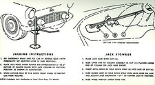1955 56 Ford Thunderbird Jack Instruction Decal
