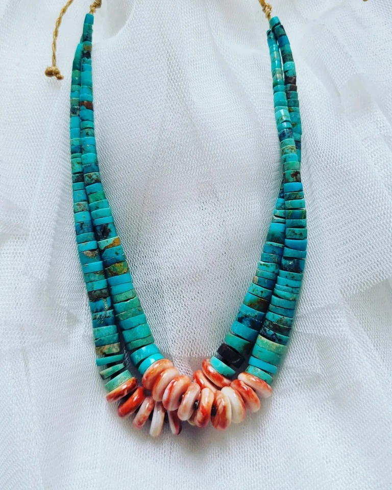 Jacla turquesa real hecha a mano Foto 2 de 4