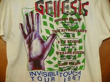 VINTAGE GENESIS INVISIBLE TOUCH 1987 TAN CONCERT TEE SIZE XL
