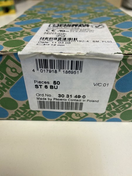 50X Phoenix Contact St 6 Bu 3031490 Durchgangsklemme-image