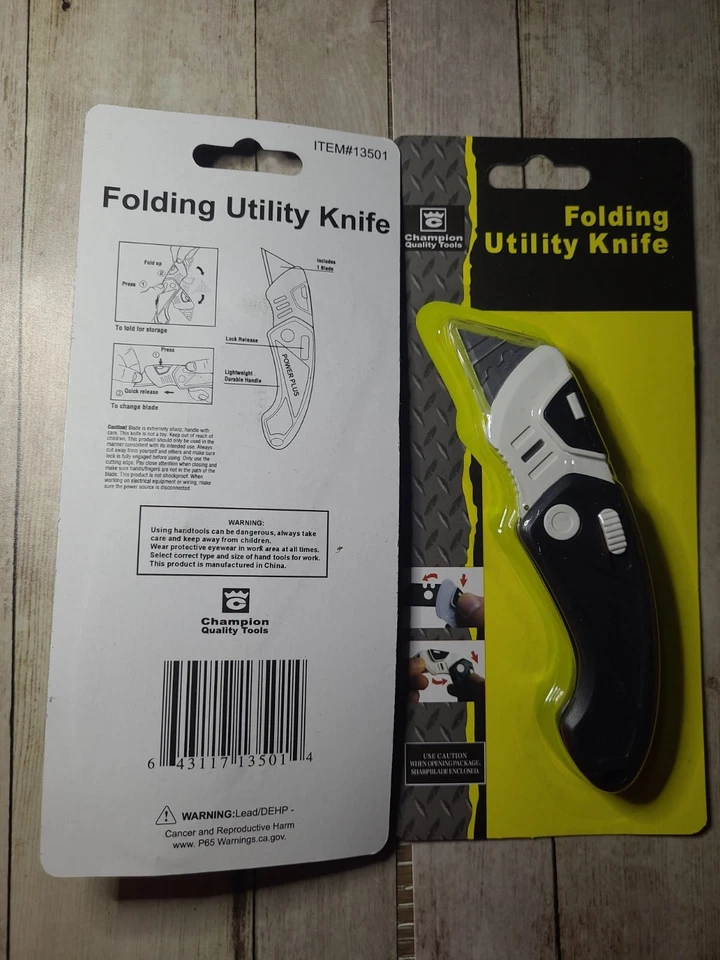 Champion 优质工具折叠实用刀刀轻便耐用 2 件 — 第 2/2 张图片