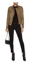 Rrp €975 Iro Paris Han Olive Lambskin Leather Jacket Fr 38/ Uk 10 / Us 6 *bnwt*