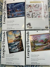Loops & Threads Counted Cross Stitch Kit Lot Of 4 Brand New Art Supplies