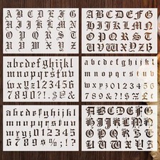8 Pieces Lettering Stencils Calligraphy Letter Stencils Gothic Font Stencil Temp