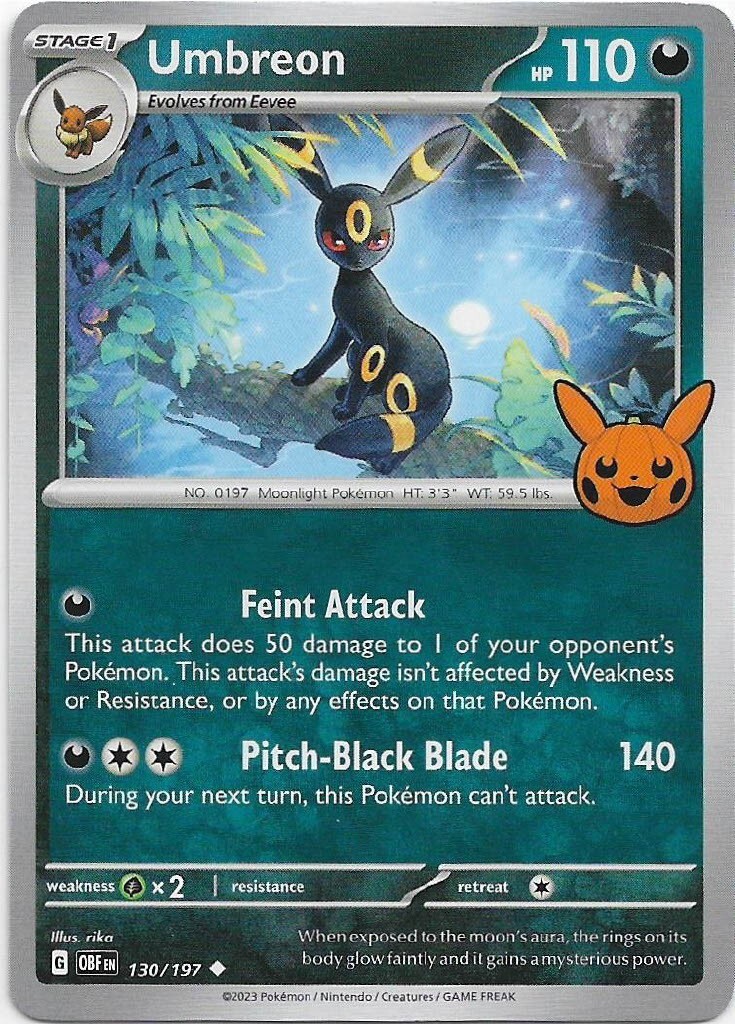 Pokémon TCG Halloween Trick Or Trade 2024 Umbreon #130/197 Regular Uncommon NM