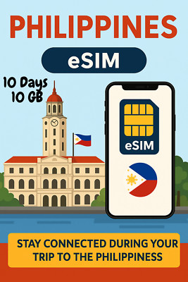 Best Philippines esim Data Travel e sim  High-Speed 5G /4G   10 Days 10 GB