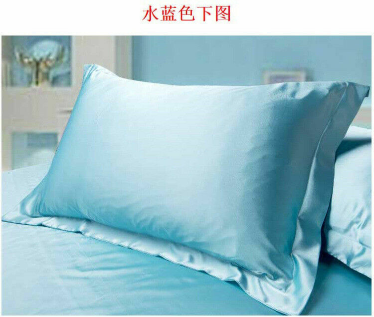 1Pair Comfy Soft Silk Blissy Satin Pillow Cases Cushion Cover Queen