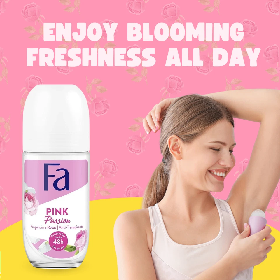 Fa Caribbean Pink Passion Antitranspirante Roll-On 1.7 fl oz (Paquete de 3) Foto 4 de 4