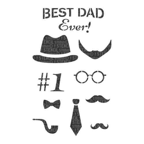 Best Dad Ever! Fathers Day Stencil. Create your own unique Father's Day gifts! - Picture 4 of 5