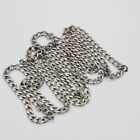 Link Long Chain 54 in Statement Vintage Monet Necklace Silver Tone Curb