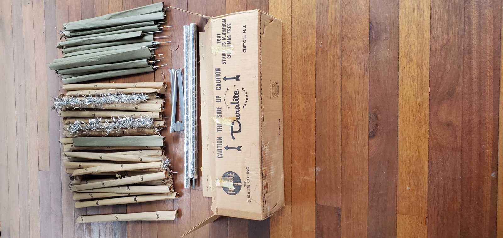 Vintage 6 ft Duralite Stainless Aluminum Christmas Tree 48 Branches w