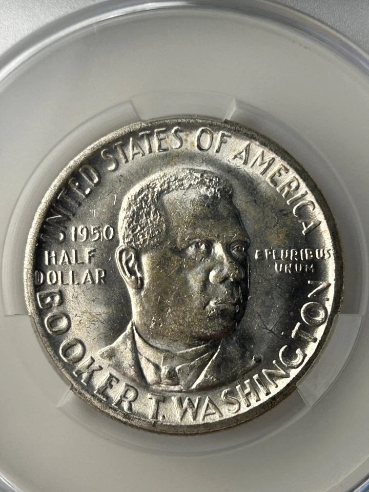 1950 S  Booker T Washington Silver Half Dollar CAC MS64 - Image 2 of 4
