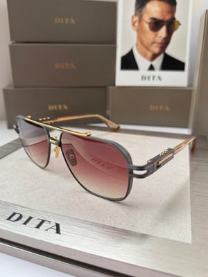 DITA KUDRU DTS436-A-03 Sunglasses Black Iron Gold Burgundy Gradient AUTHENTIC