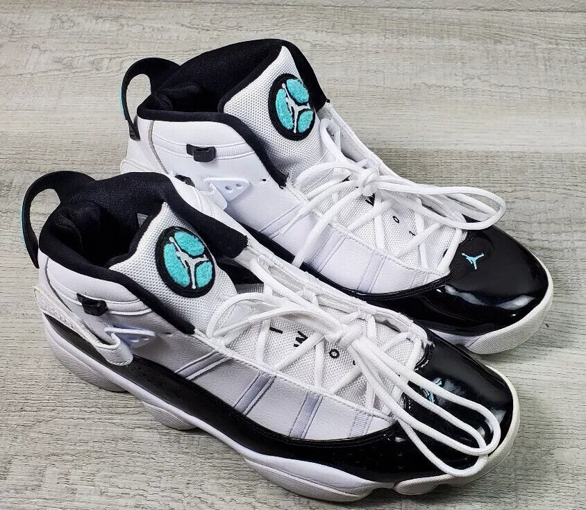 6 rings jordans white and cheap black
