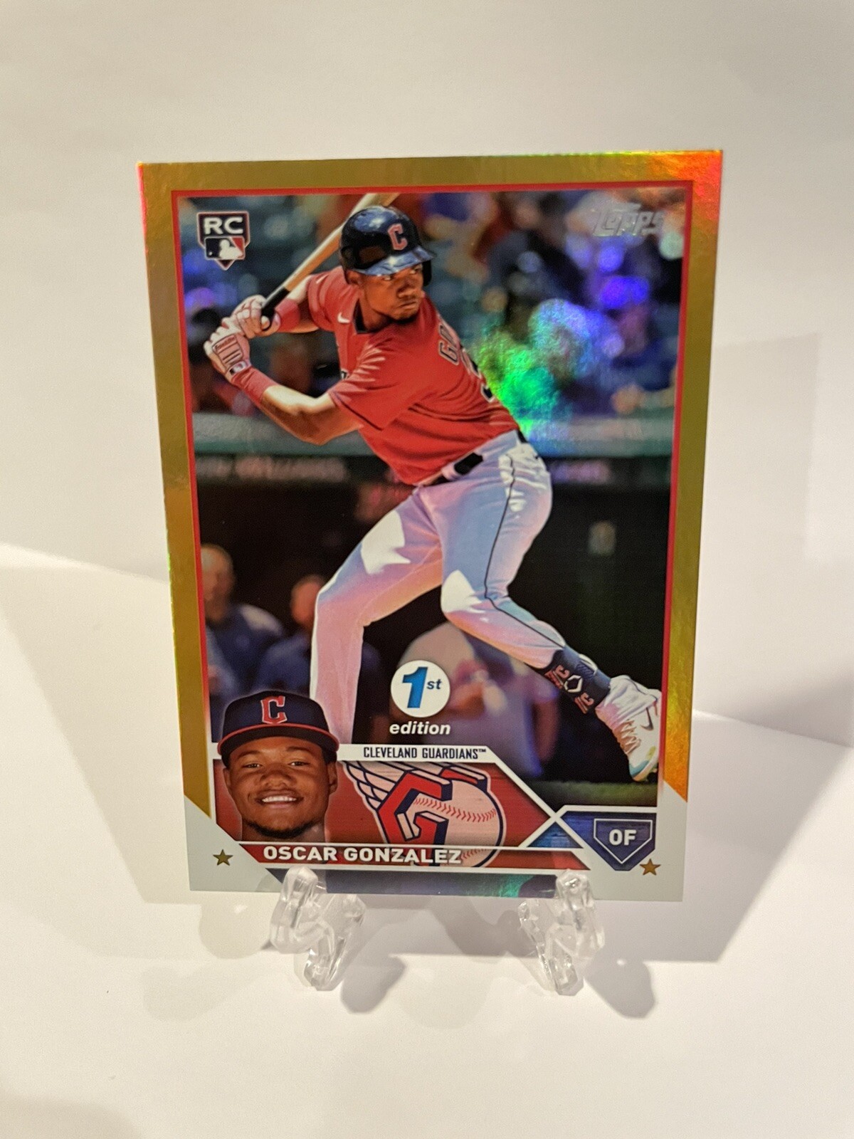 2023 Topps Series One 1st Edition #119 Oscar Gonzalez RC Gold Foil Guardians!