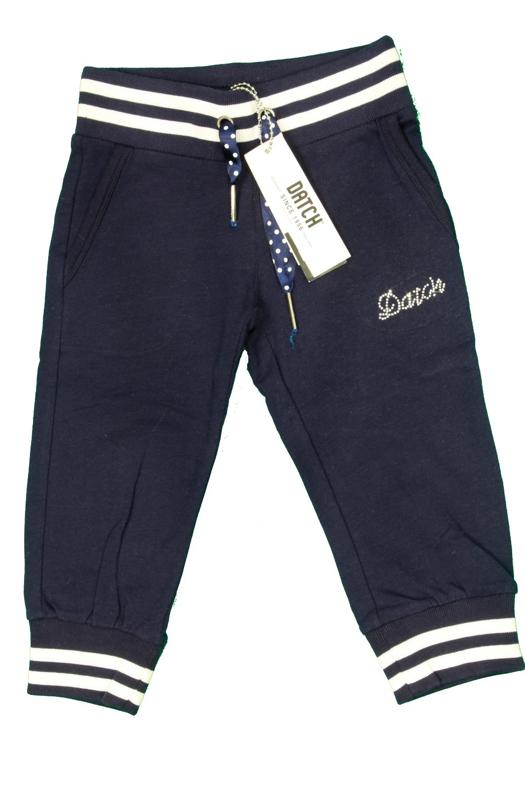 Pantalone tuta da bambina blu Datch pinocchietto elastico casual