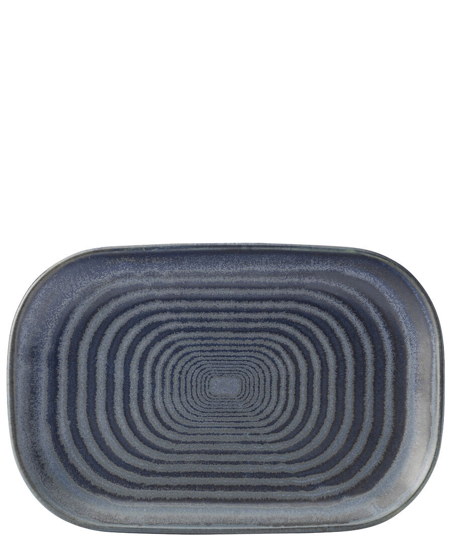 Circus Denim Porcelain Rectangular Platter Serving Trays (25X17Cm) Pack Of 6