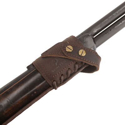 Durable Full Leather Rifle Barrel Mount Concet Drilling Free Gun Sling Loop