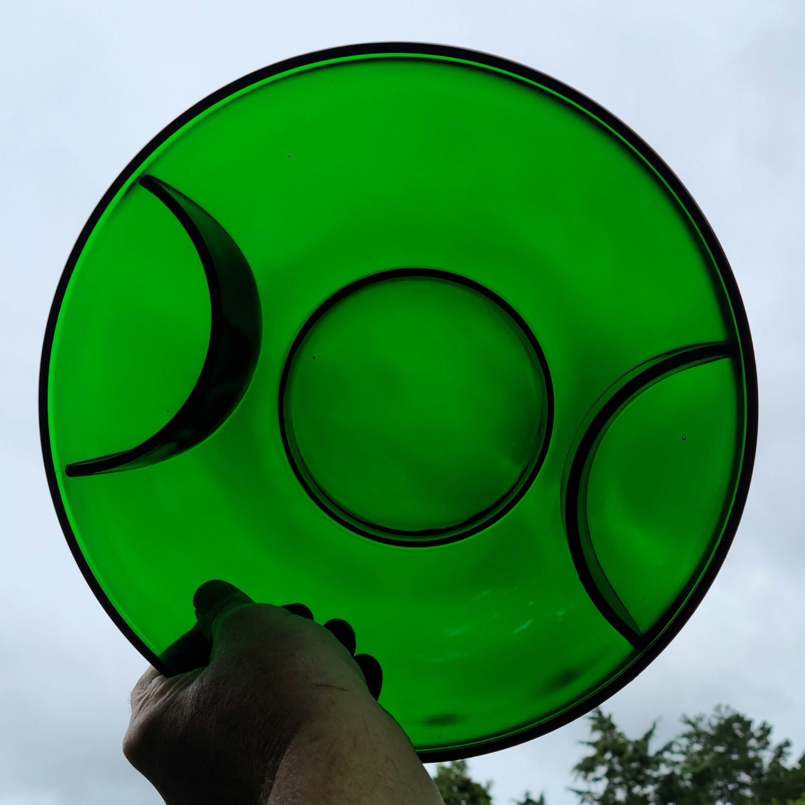 Vintage Fostoria Emerald Green Chip Dip Glass Bowl eBay