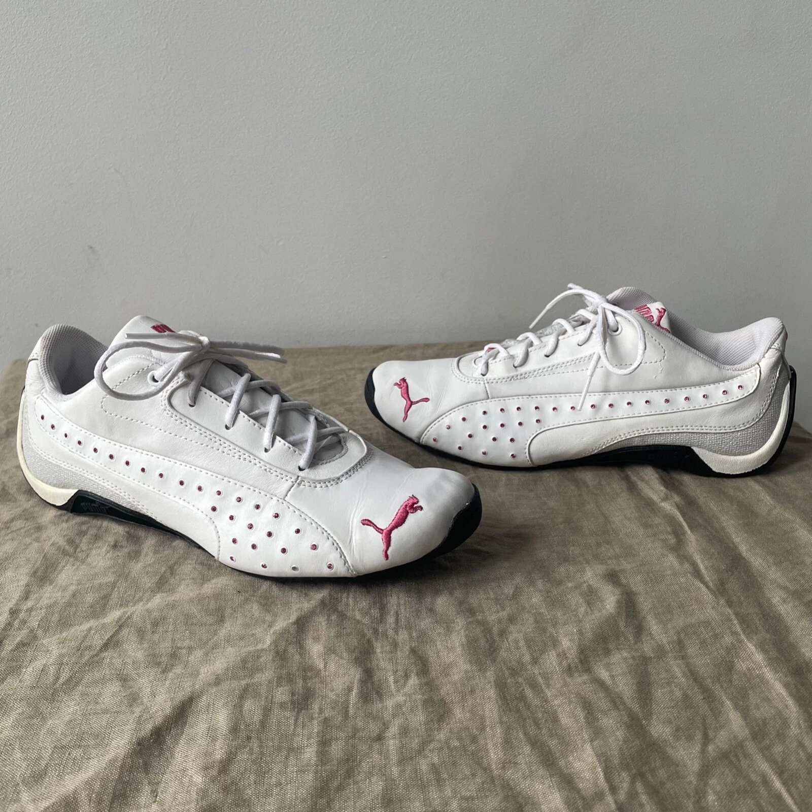 Sneakers basse Puma Y2K Racing da donna bianche con strass UK 5 5 US 8 5