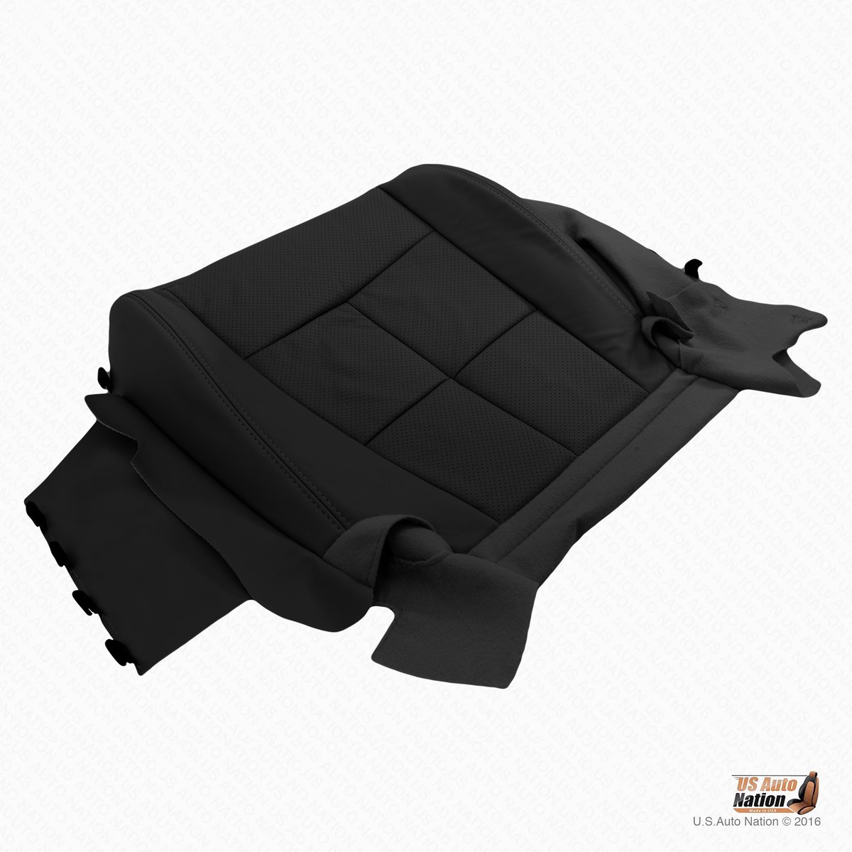 Front Passenger Side Bottom Leather Black Seat Cover