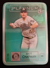 2021 Bowman Platinum MATT CHAPMAN Aqua Die-Cut  #'d 17/25  PDC-12