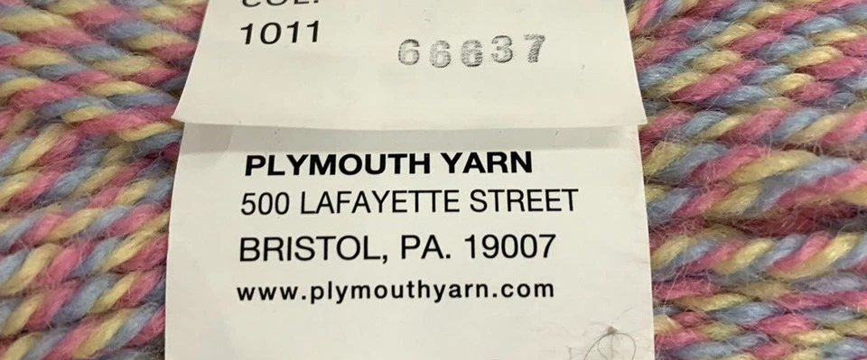 PLYMOUTH ENCORE Knitting Worsted Yarn -1011 Pink Blue Yellow Blend ~ Colorspun - Image 4 of 4