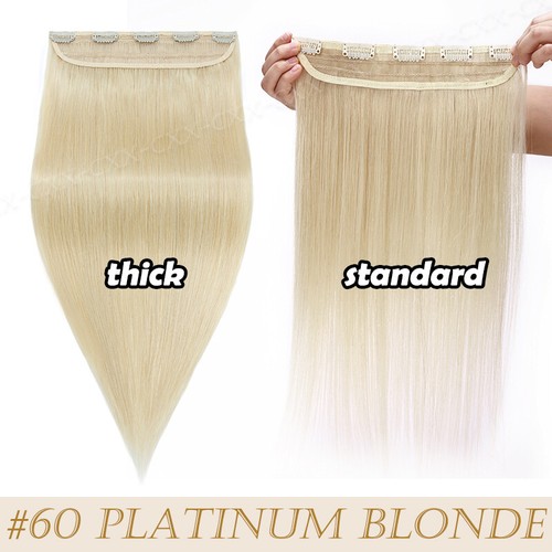 100G Thick Human Hair Extensions Clip In Real Remy One Piece Weft 3/4 Full Head - Picture 58 of 61
