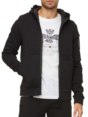 Felpa Zip Aeronautica Militare Uomo Fe1531 Cappuccio Frecce