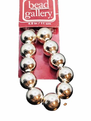 Silver Plated Metal Round Beads 10mm Qty: 11 Bead Landing
